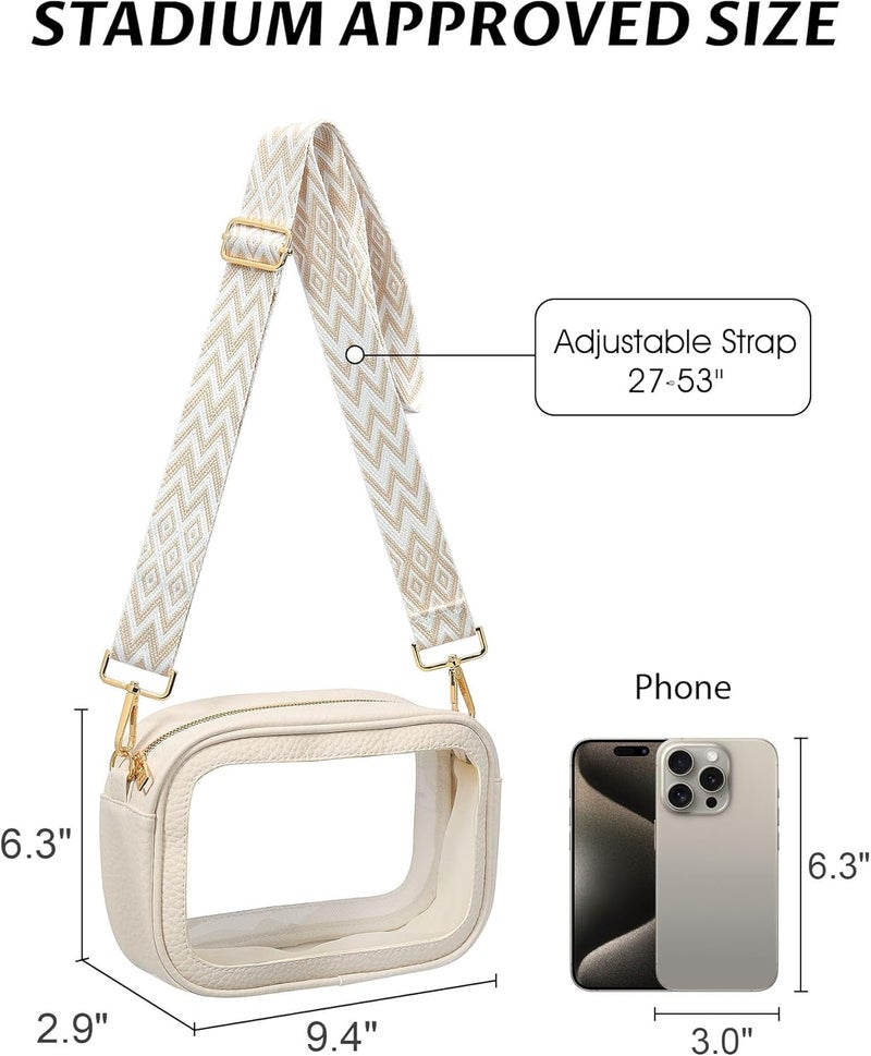 Bulado Clear Bag for Stadium Events, Clear Purses for Women with Adjustable Strap, Crossbody Bag for Sports Fans - Image 3